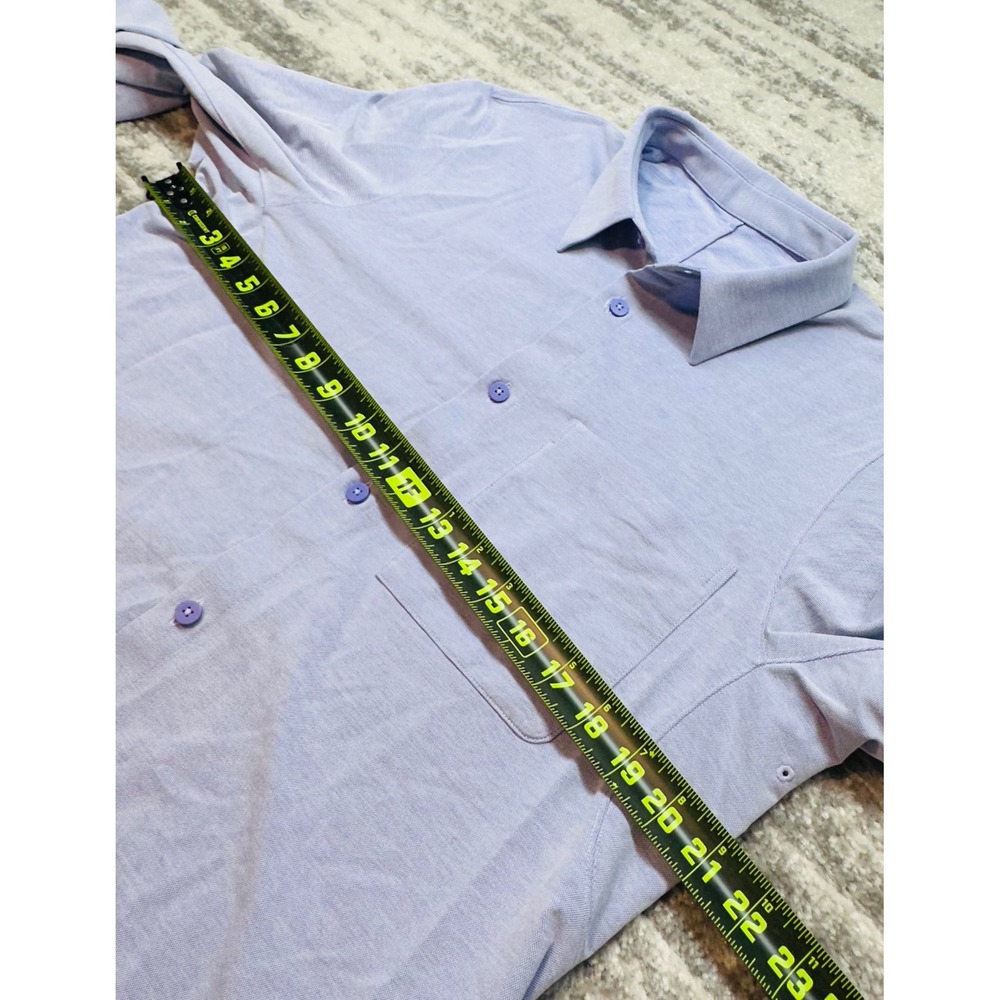 Lululemon Commission Long Sleeve Shirt Mens M Purple Button Down Pique - Picture 4 of 7